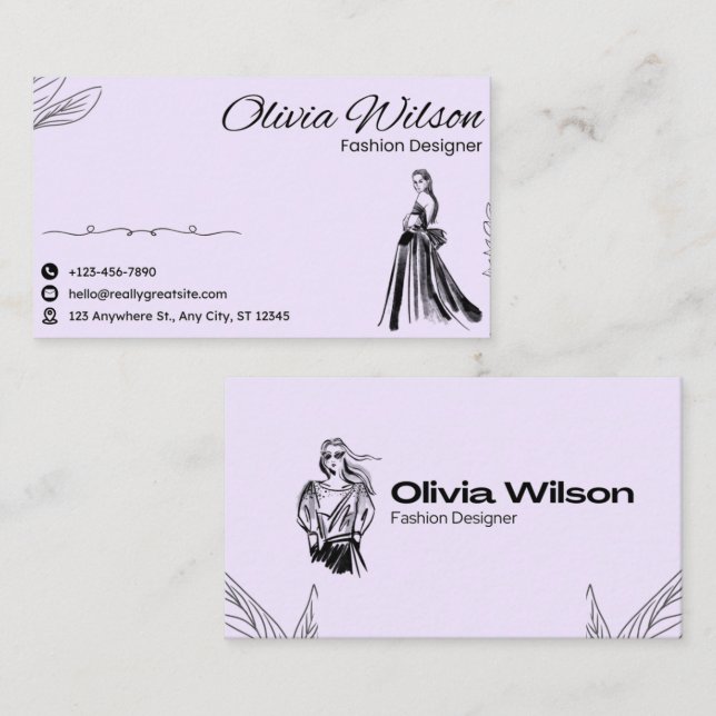 Modern Hand-Drawn Icon Business Card (Front/Back)