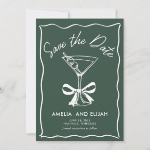 Modern Hand-Drawn Martini Save the Date