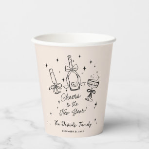 Modern Hand Drawn New Year's Eve Party Paper Cups