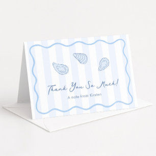 Modern Hand-Drawn Oyster Roast Wedding Shower Thank You Card