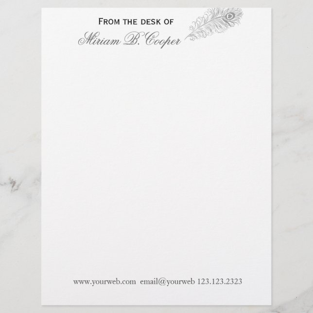 Modern hand drawn Professional Pen From the Desk Letterhead (Front)