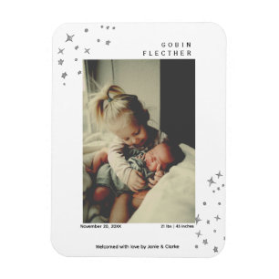 Modern Hand-drawn Star Doodle Photo  Magnet