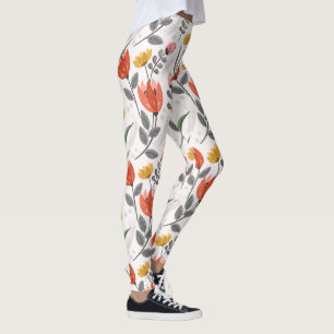 Modern Hand Drawn Tulips Leggings