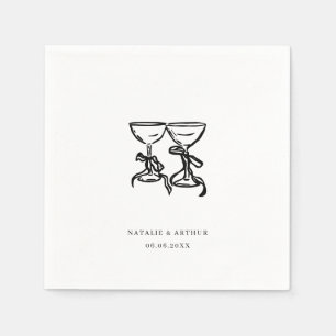Modern Hand Drawn Wedding Napkin