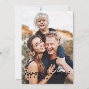 Modern Hand Lettered 2 Photo Holiday Card