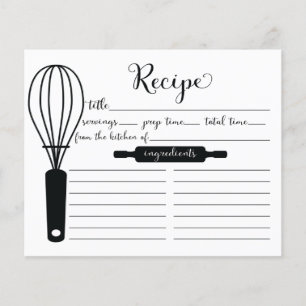 Modern Hand Lettered Black Whisk Recipe Card