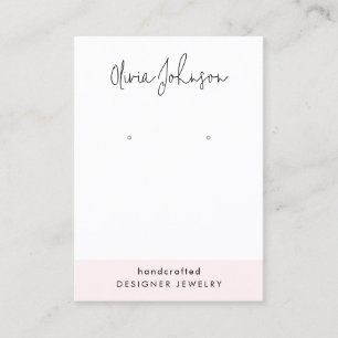 Modern Hand Lettered Jewellery Earring Display  Business Card