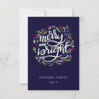 Modern Hand Lettered merry and Bright Holiday