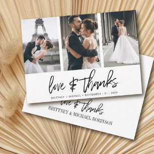 Modern Hand-Lettered Photo Collage Elegant  Thank  You Card