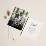 Modern Hand-Lettered Photo Wedding Thank You Note  Card<br><div class="desc">A great and thoughtful way to thank your friends,  family,  and coworkers who graced you their presence on your your wedding day with this modern photo thank you cards with script hand lettered "thank you" and a love heart.</div>
