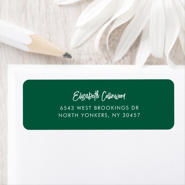 Modern Hand Lettered Script Red Return Address (Insitu)