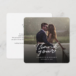 Modern Hand-Lettered Wedding Day Photo Thank You