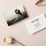 Modern Hand-Lettered Wedding Photo Thank You Card<br><div class="desc">A great and thoughtful way to thank your friends,  family,  and coworkers who graced you with their presence on your wedding day with this modern minimalist photo thank you cards with script hand lettered "thank you" and a love heart.</div>