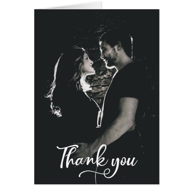 Modern hand lettered Wedding Thank you card (Front)