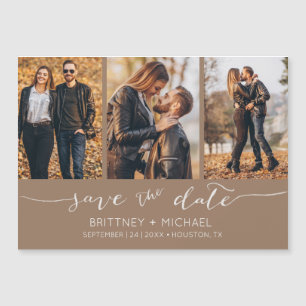Modern Hand Lettering Save the Date Tan