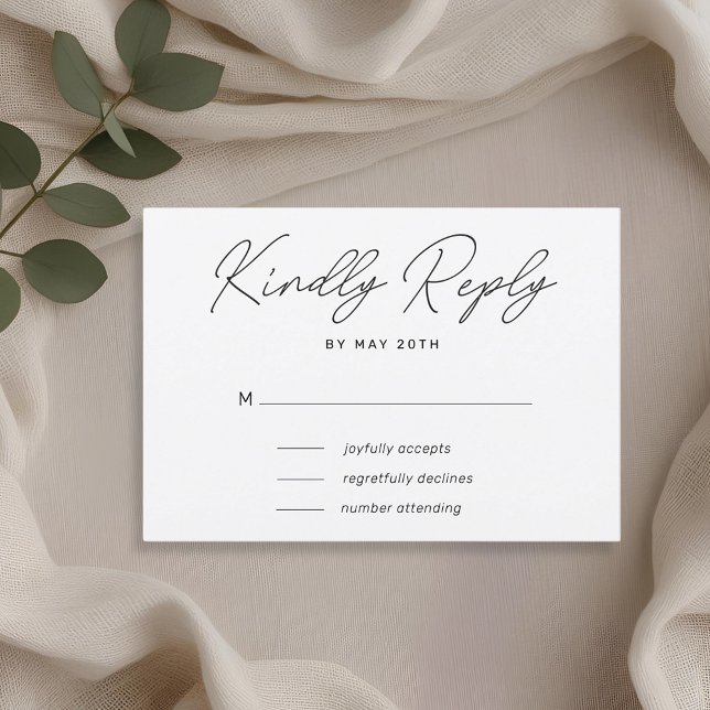 Modern Hand Lettering Wedding RSVP Card (Creator Uploaded)