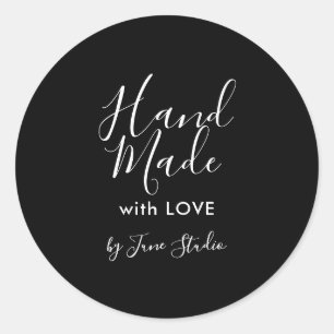 Modern hand made with love package sticker