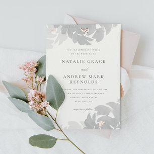 Modern Hand Painted Elegant Floral Wedding Invitation