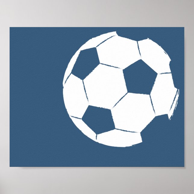 Modern Hand Painted Soccer Ball Art - 1 of 6 Poster (Front)
