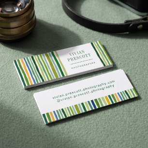 Modern Hand Painted Stripe Design Mini Business Card