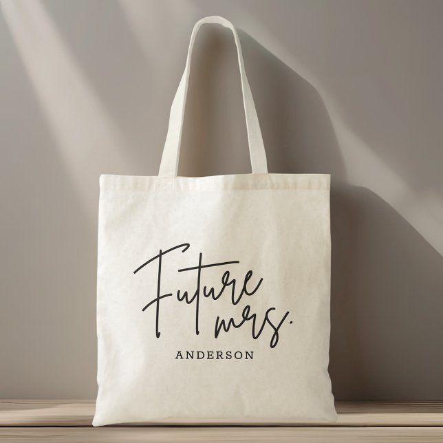 Modern Hand Script Future Mrs. Tote Bag (Creator Uploaded)