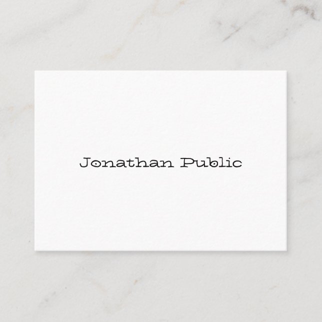 Modern Hand Script Simple Template Professional Business Card (Front)