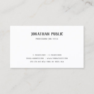 Modern Hand Script Text Simple Template Elegant Business Card