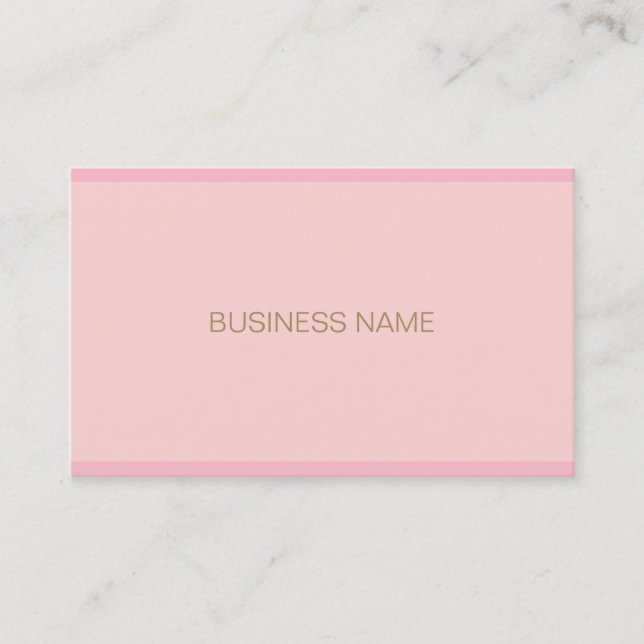 Modern Hand Script Text Template Elegant Pink Gold Business Card (Front)