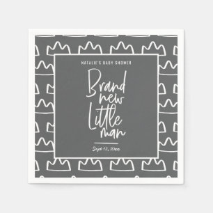Modern hand written baby shower napkin