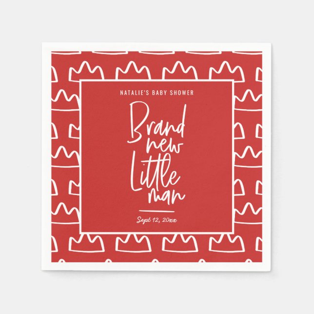 Modern hand written baby shower napkin (Front)