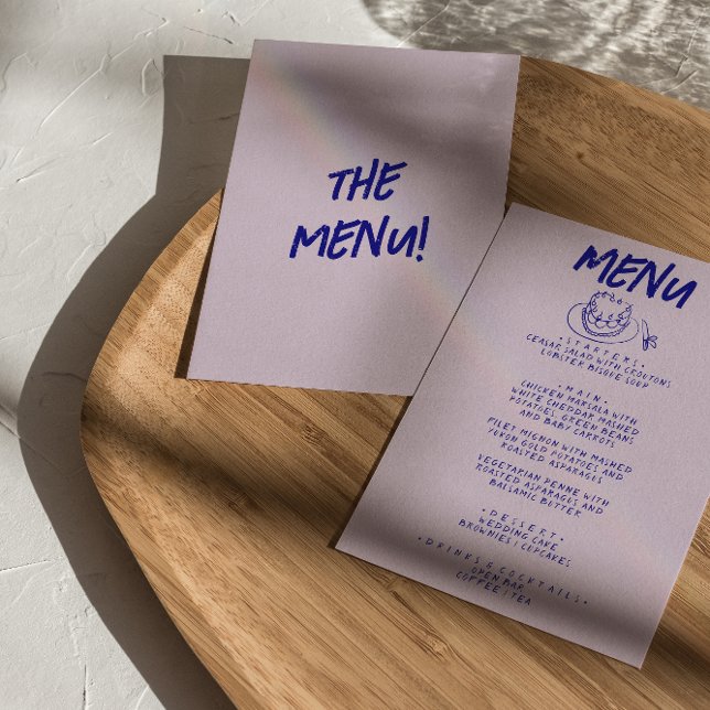 Modern Hand Written Drawn Retro Cake Wedding Menu (Creator Uploaded)