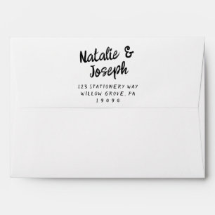 Modern Hand Written Fun Retro Unique Boho Wedding Envelope