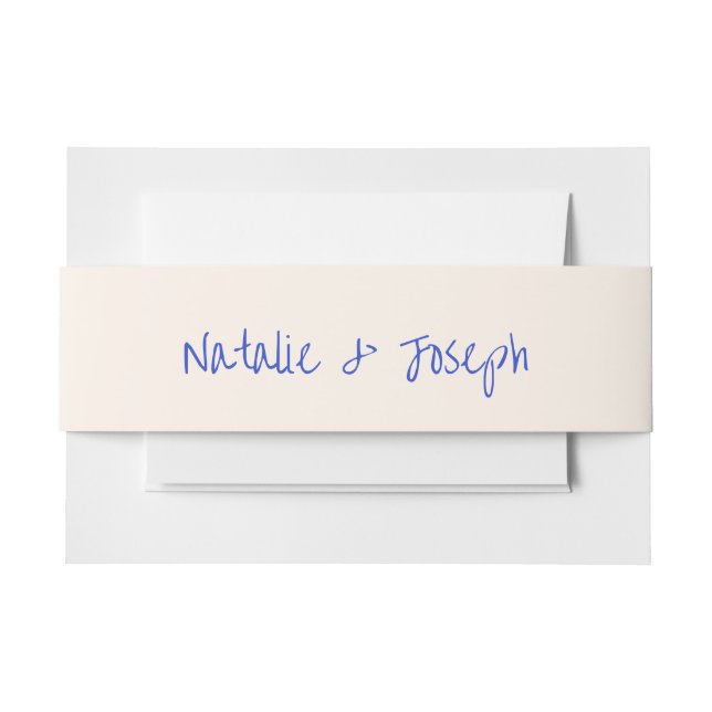 Modern Hand Written Retro Funky Unique Wedding Invitation Belly Band (Front Example)