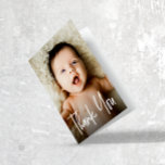 Modern Handlettering Custom Photo Baby Shower  Thank You Card<br><div class="desc">Express your gratitude with elegance and style using the Modern Handlettering Custom Photo Baby Shower Folded Thank You Card. This beautiful and customizable card is the perfect way to thank your guests for celebrating the upcoming arrival of your little one. The folded thank you card features a modern hand-lettering design,...</div>