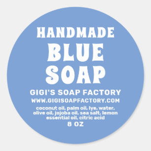 Modern Handmade Cornflower Blue Soap Classic Round Sticker