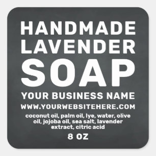 Modern Handmade Lavender Soap Chalkboard Square Sticker