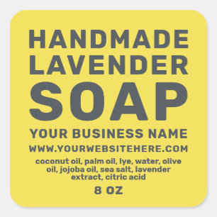 Modern Handmade Lavender Soap Illuminating Yellow Square Sticker