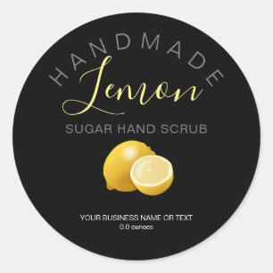 Modern Handmade Lemon Sugar Scrub Round Labels