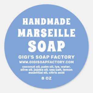 Modern Handmade Marseille Soap Cornflower Blue  Classic Round Sticker