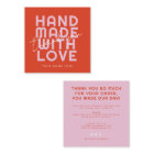 Modern handmade with love thank you