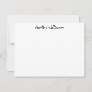 Modern Handwriting Black Personalized Stationery Card