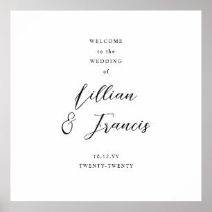 Modern Handwriting Couples Wedding Welcome Sign