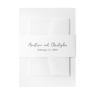 Modern Handwriting Elegant Wedding Invitation Belly Band