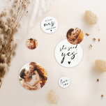 Modern Handwriting Script Bridal Shower Decor Confetti<br><div class="desc">Elevate your chic bridal shower decor with Modern Handwriting Script Bridal Shower Decor Confetti. This minimalist design, featuring a modern handwriting script, perfectly matches your bridal shower. Add a personal touch by customizing it with the couple's initials, three amazing photos, and the bride's new last name. The elegant black-and-white theme...</div>