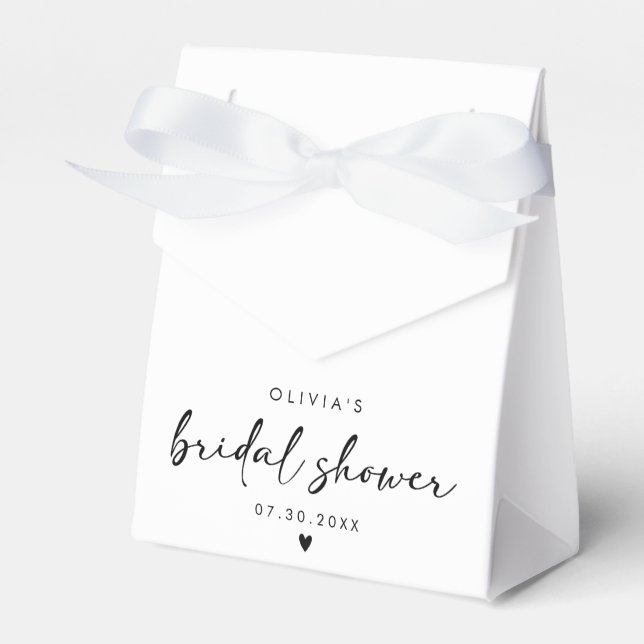 Modern Handwriting Script Bridal Shower Favor Box (Front Side)