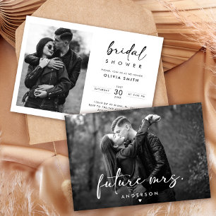 Modern Handwriting Script Photo Bridal Shower Invitation