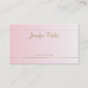 Modern Handwriting Script Text Calligraphy Glamour Business Card