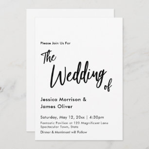 Modern Handwriting Simple Wedding Invitation