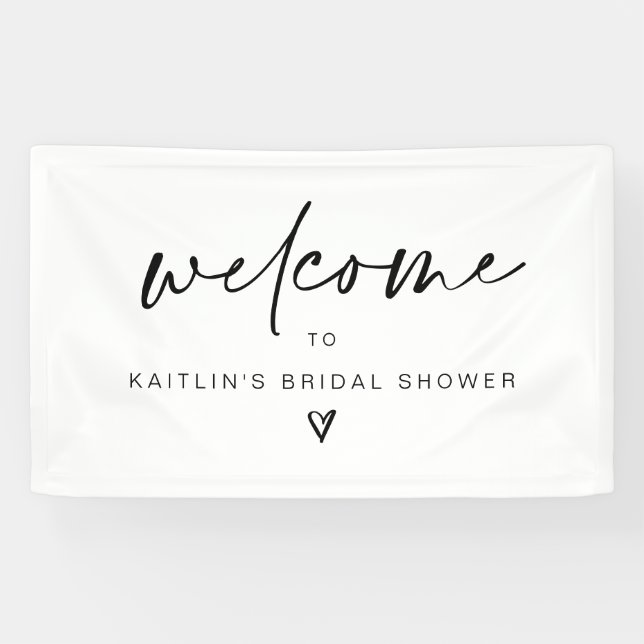 Modern Handwriting Wedding Bridal Shower Welcome Banner (Horizontal)