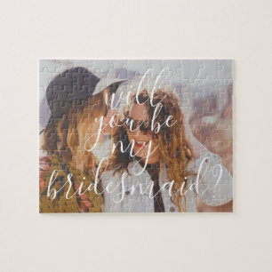 Modern Handwriting Will You Be My Bridesmaid Jigsaw Puzzle